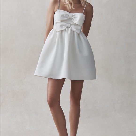 Sachin & Babi Sloane Taffeta Double Bow Pleated Mini Dress - Picture 6 of 8